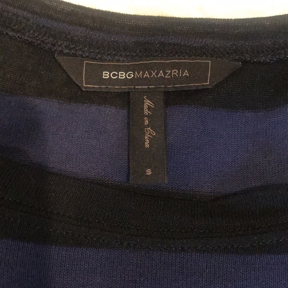 BCBG semi sheer tunic blue and black stripe - Picture 6 of 9